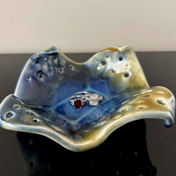 Art Deco Studio Pottery Trinket Tray | Jewelry | Clay | Handmade | Bowl - Picture 1 of 4